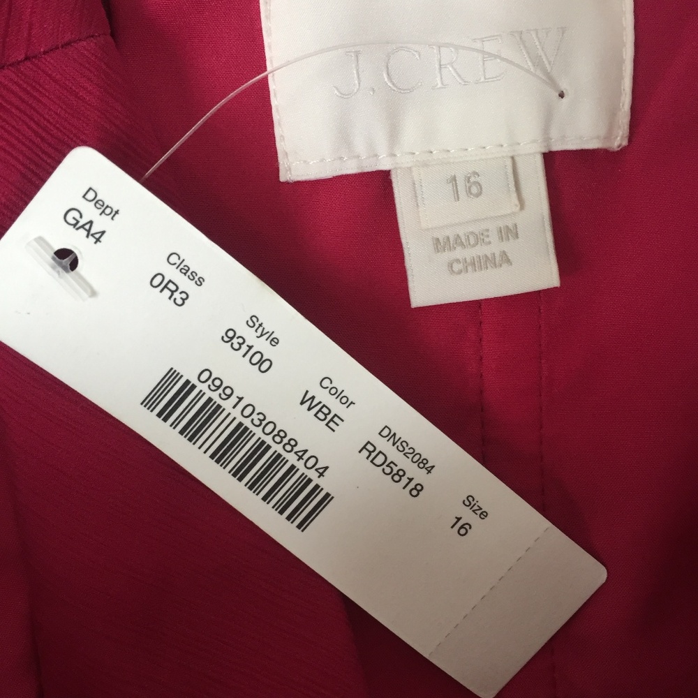 J. Crew Heidi Red Chiffon 100% Silk Dress - Picture 3 of 5